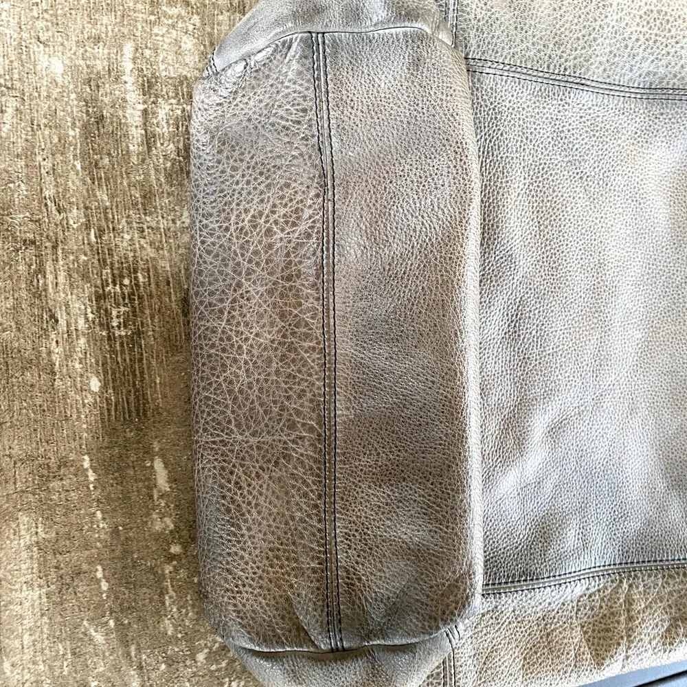 Alberto Fermani Taupe Leather Shoulder Tote